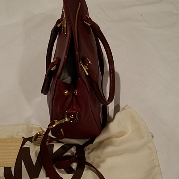 New Michael Kors satchel tote handbag red leather - Picture 4 of 11